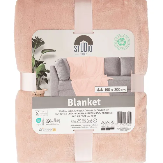 Plaids & Dekens>Studio Home Fleeceplaid Grijs,Groen,Rood,Roze,Wit