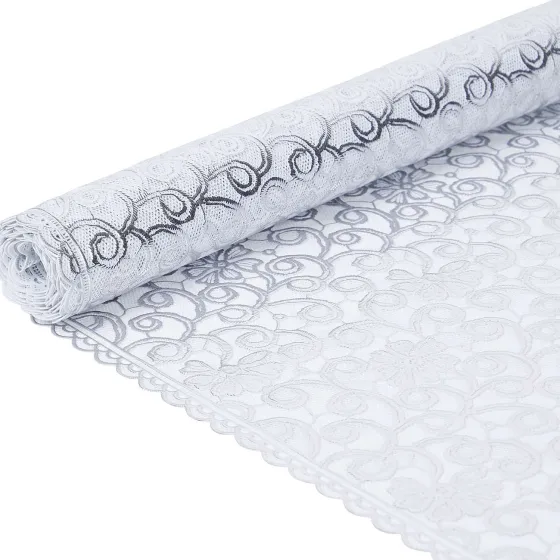 Woonaccessoires>Merk Tafelloper Met Kant Grijs,Wit,Zilver,Zwart