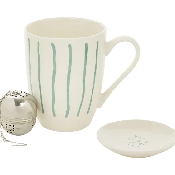 Servies>Merk Theemokset Roze,Wit