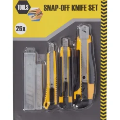 Gereedschap>Tools Afbreekmessenset Zwart,Geel