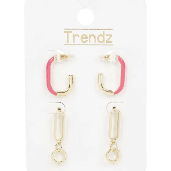 Horloges & Sieraden>Merk Trendz Oorbellenset Goud,Roze,Paars,Wit