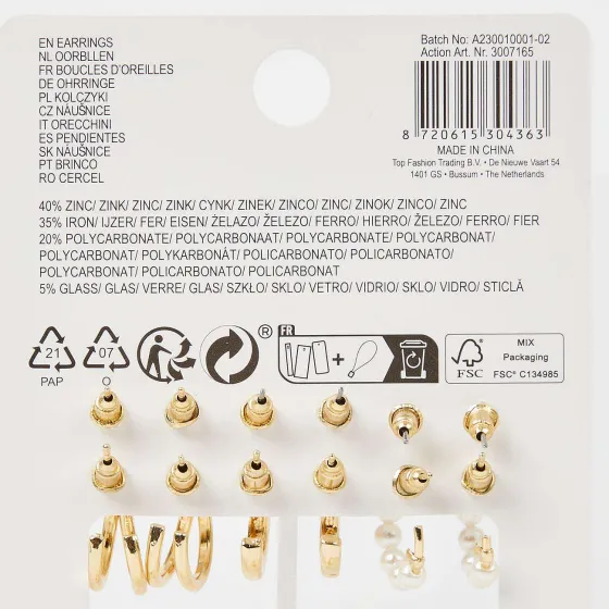 Horloges & Sieraden>Merk Trendz Oorbellenset Goud