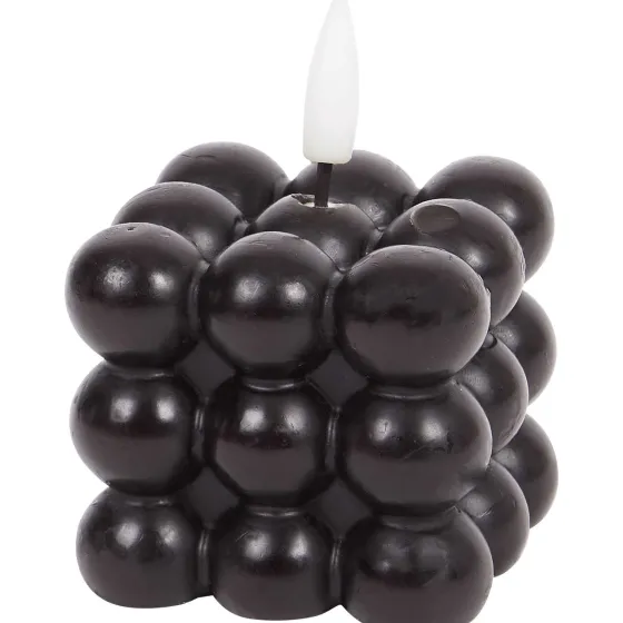 Kaarsen>Candra Vierkante Ledkaars Met Bolletjes Bruin,Roze,Wit,Zwart