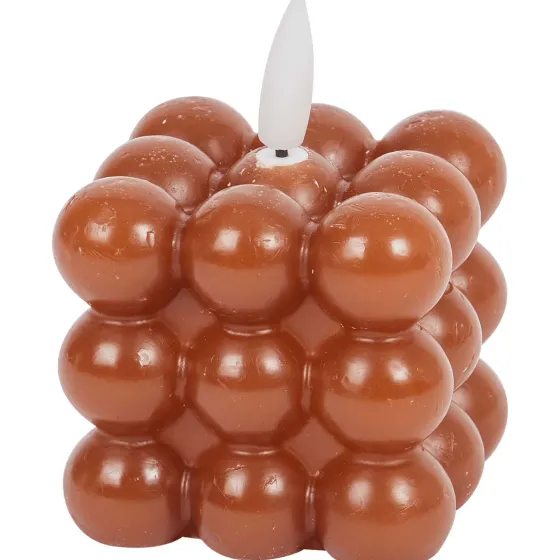 Kaarsen>Candra Vierkante Ledkaars Met Bolletjes Bruin,Roze,Wit,Zwart
