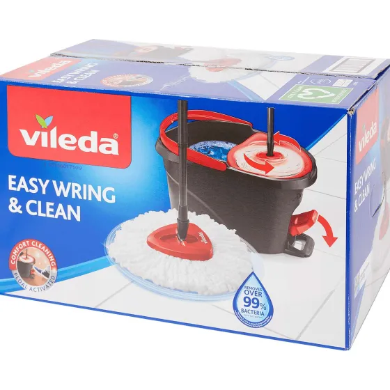 Schoonmaakartikelen>Vileda Spinmop Easy Wring & Clean Zwart,Rood