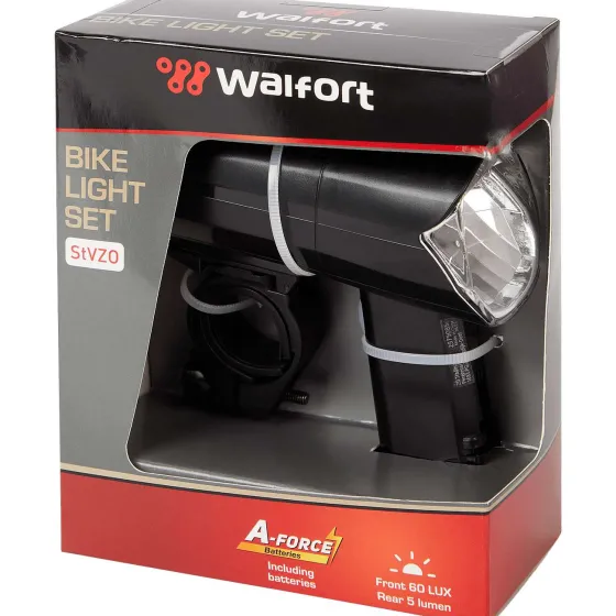 Fietsaccessoires>Walfort Fietsverlichting-Set Zwart,Wit