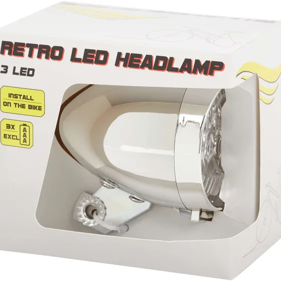 Fietsaccessoires>Walfort Retro Led-Fietskoplamp Zwart,Zilver