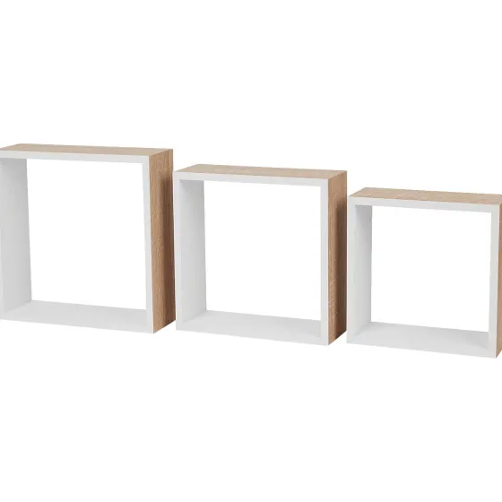 Woonaccessoires>Merk Wandkubus-Set Beige,Bruin,Wit