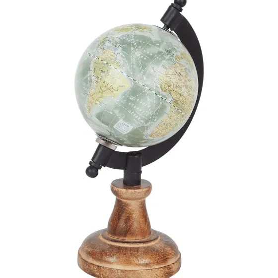 Woonaccessoires>Merk Wereldbol Op Mangohouten Voet Beige,Groen,Zwart